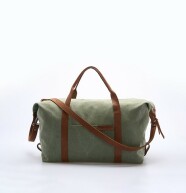 Canvas Duffle with Leather Details Mint