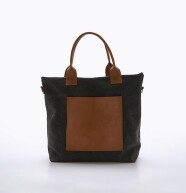 Casual Canvas and Leather Bag Dusty Graphite