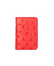 Red Ostrich Leather Cardholder