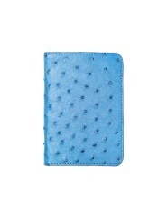 Blue Ostrich Leather Passport Holder