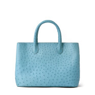 Ostrich Leather Tote Bag in&nbsp;French Blue Color