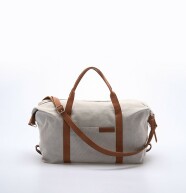 Canvas Duffle with Leather Details Ash
